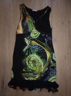 Zwarte Jurk met Gekleurde Print (M-L), Kleding | Dames, Maat 38/40 (M), Exquiss's, Zwart, Ophalen of Verzenden