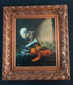 Klassiek schilderij stilleven van een Nautilus cup en kreeft, Ophalen