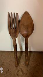 Houten Vork en Lepel Decoratie, Ophalen of Verzenden, Gebruikt, Hout, Los bestek
