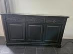 Koloniaal dressoir met spiegel en spekkast zwart, Huis en Inrichting, Gebruikt, Eikenhout, Ophalen of Verzenden, 25 tot 50 cm