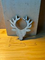 Hanger hert muurdeco - hxb 6.8x6.3cm - hout, Ophalen of Verzenden, Zo goed als nieuw, Poppenhuis