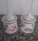 2 leuke kleine voorraadpotjes van Janneke Brinkman., Ophalen, Zo goed als nieuw, Porselein, Overige stijlen