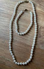 ketting armband kunst parels goud vergulde zilveren slotjes, Ophalen of Verzenden, Zilver, Ketting, Verguld