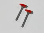 Partij nieuwe Lego 2x zilveren bijl met rode kop / axe, Ophalen of Verzenden, Nieuw, Losse stenen, Lego