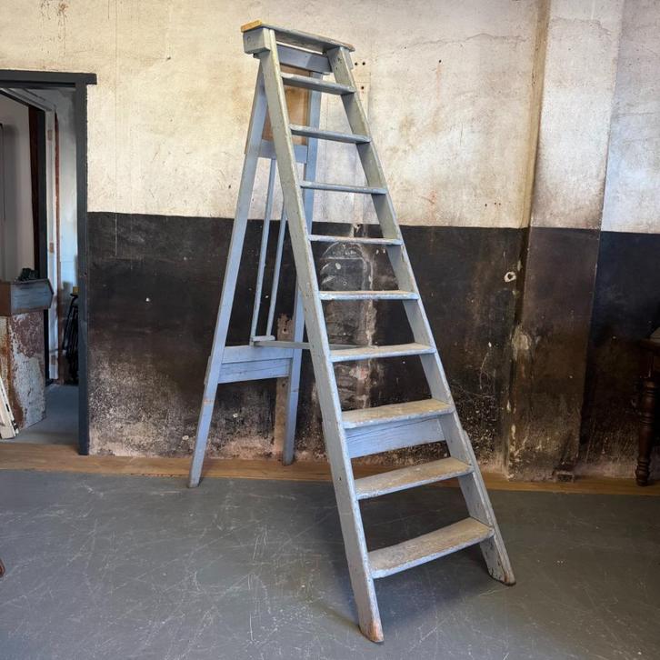 Oude Ladder Brocante Vintage, Antiek en Kunst, Curiosa en Brocante, Ophalen