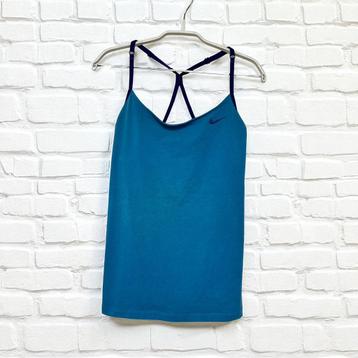 Nike Top Maat S Staal Blauw Spaghettibandjes Dri-fit beschikbaar voor biedingen