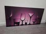 Schilderij met glazen borrel tijd! Op plexiglas, Ophalen, 50 tot 75 cm, Overige typen, Zo goed als nieuw