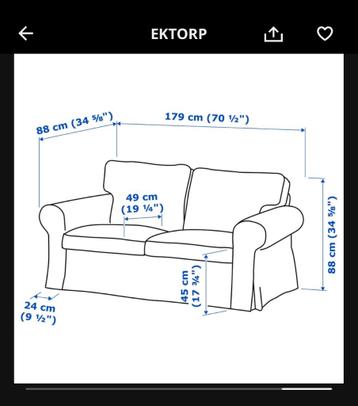 Bank ektorp IKEA lichtgrijs - afbeelding 3