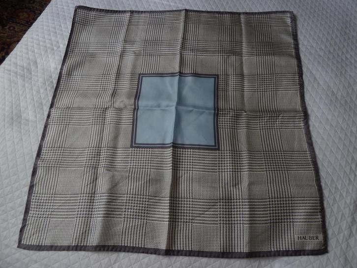 Hauber zuiver zijden sjaal, pied-de-poule dessin, blauwgrijs, Kleding | Dames, Mutsen, Sjaals en Handschoenen, Nieuw, Sjaal, Maat 38/40 (M)