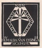 1890 Ex Libris Nederland : Jeanne Bieruma Oosting, 1928, Antiek en Kunst, Kunst | Etsen en Gravures, Verzenden