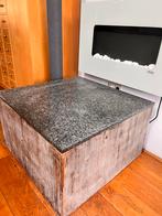 Belgisch Hardsteen Tafelblad - 79,5x79,5x2cm, Gebruikt, Vierkant, Minder dan 50 cm, Overige houtsoorten