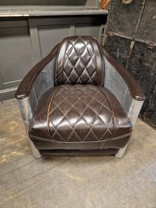 Tomcat Aviator chair | Timothy Oulton | clubfauteuil, Huis en Inrichting, Fauteuils, Gebruikt, Leer, Metaal, 50 tot 75 cm, 75 tot 100 cm