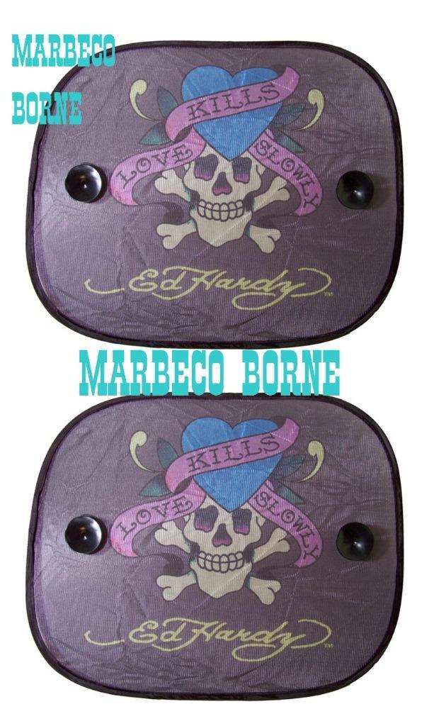 Ed Hardy "Skull" zonnescherm, autoscherm set van 2 stuks, Auto diversen, Auto-accessoires, Nieuw, Ophalen of Verzenden