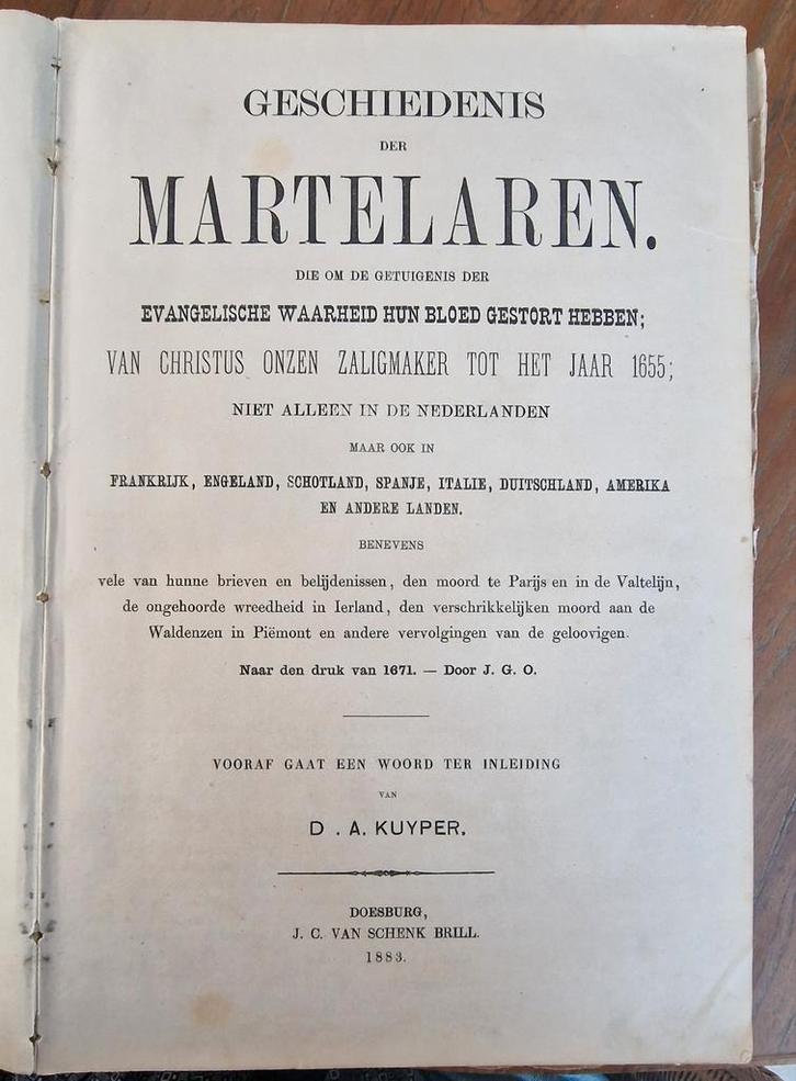 Geschiedenis der Martelaren, 1883, Louise kaft, Antiek en Kunst, Antiek | Boeken en Bijbels, Ophalen of Verzenden