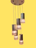 Vintage cascade hanglamp jaren 60 70, Huis en Inrichting, Lampen | Hanglampen, Gebruikt, ,, Ophalen of Verzenden, Glas