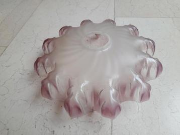Vintage lampenkap paars Frans glas beschikbaar voor biedingen