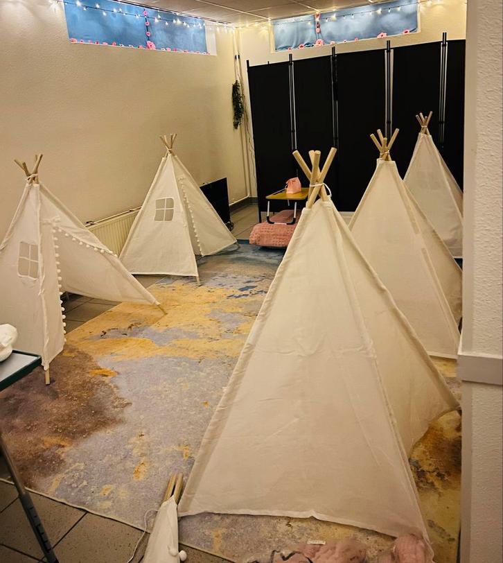 Luxe Tipi Tenten Slaapfeest Pakket te Huur!, Kinderen en Baby's, Speelgoed | Speeltenten, Zo goed als nieuw, Ophalen of Verzenden