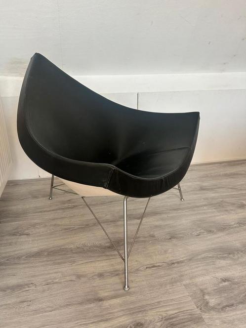 Vitra Coconut George Nelson stoel, Huis en Inrichting, Fauteuils, Gebruikt, Kunststof, Leer, Ophalen