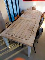 Landelijk robuuste witte eettafel (250x100x77), 200 cm of meer, Vijf personen of meer, Rechthoekig, 50 tot 100 cm