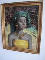 Balinese schone, Antiek en Kunst, Kunst | Schilderijen | Klassiek, Ophalen of Verzenden