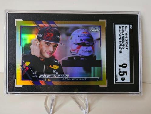 Max Verstappen Topps F1 2021 Gold-Purple SP #142 GRADED 9.5, Hobby en Vrije tijd, Stickers en Plaatjes, Zo goed als nieuw, Plaatje