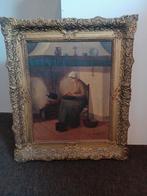 Oud schilderij van een vrouw in een interieur, Antiek en Kunst, Kunst | Schilderijen | Klassiek, Ophalen