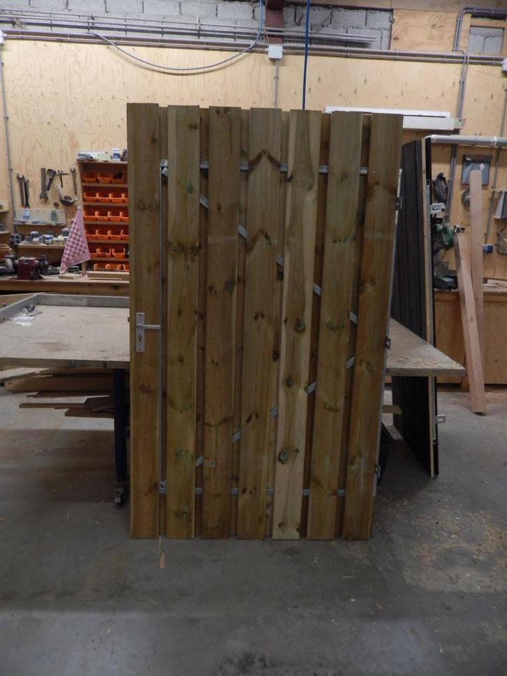 Poortdeur geimpregneerd, met stalen frame (*), Tuin en Terras, Tuinpoorten, Nieuw, Hout, Ophalen of Verzenden