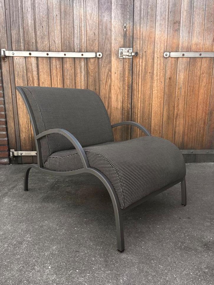 Design fauteuil Harvink – “Op hoop van Zegen”, Huis en Inrichting, Fauteuils, Zo goed als nieuw, Metaal, Stof, 50 tot 75 cm, 75 tot 100 cm
