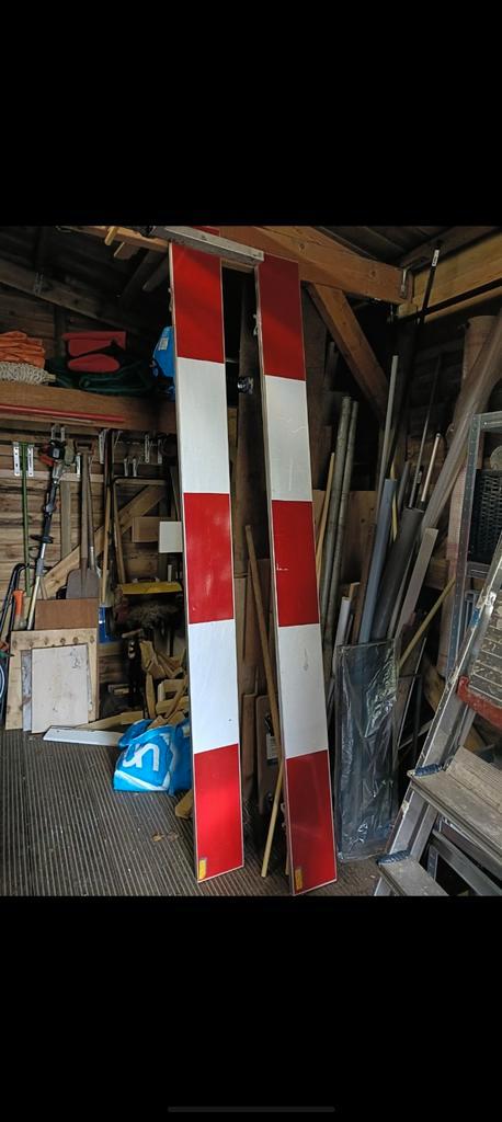 Reflector Barrière / Afzetpaal, Doe-het-zelf en Verbouw, Hout en Planken, Gebruikt, 200 tot 250 cm, Minder dan 25 mm, Ophalen
