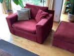 Love seat met hocker, Huis en Inrichting, Fauteuils, Ophalen, Gebruikt, 75 tot 100 cm, 100 tot 125 cm
