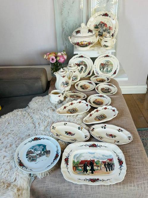 Sarreguemines Obernai Servies - Compleet & Zeldzaam!, Antiek en Kunst, Antiek | Servies compleet, Ophalen