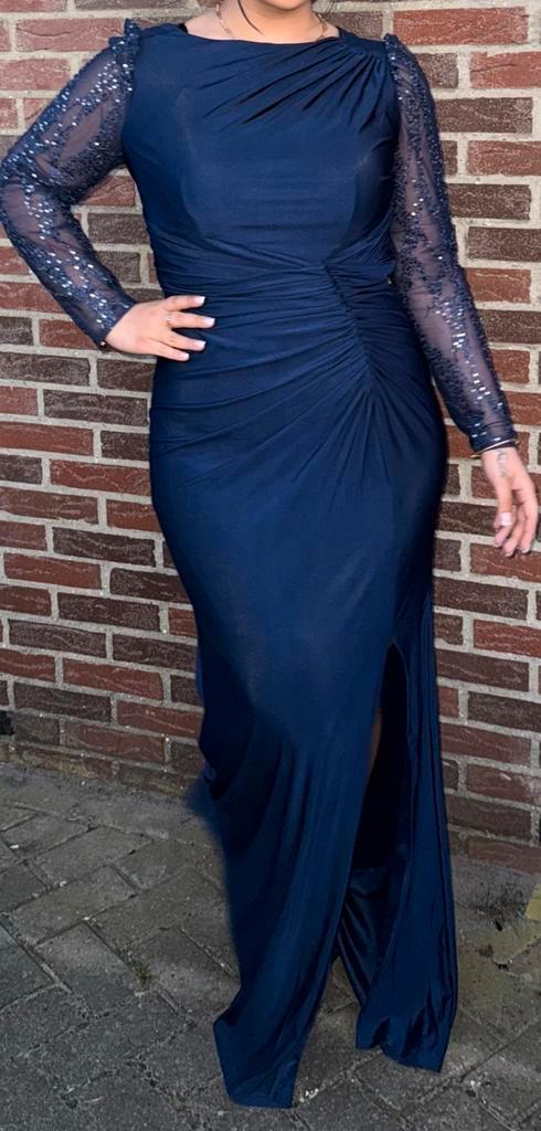 Gala jurk, Kleding | Dames, Gelegenheidskleding, Zo goed als nieuw, Galajurk, Maat 42/44 (L), Blauw, Ophalen of Verzenden