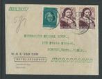 Kinderzegel op luchtpostbrief Voorschoten – Boston 1946, Postzegels en Munten, Brieven en Enveloppen | Nederland, Ophalen of Verzenden