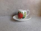 Espresso Kop en schotel Red Currant Pomona Portmeirion, Ophalen of Verzenden, Zo goed als nieuw, Overige stijlen, Kop(pen) en/of Schotel(s)