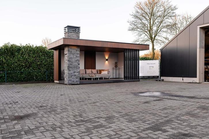 Prefab Showroommodel  tuinkamer met haard, Tuin en Terras, Overkappingen, Nieuw, Veranda, Ophalen of Verzenden