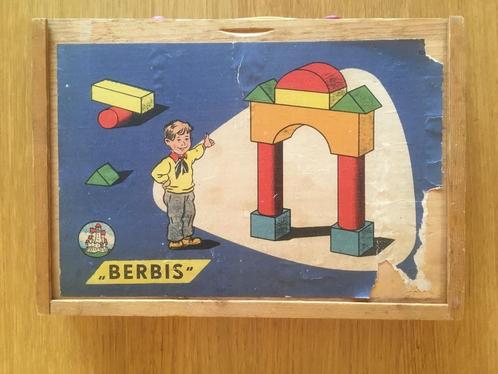 Vintage / retro antieke houten puzzel / blokkendoos Berbis, Antiek en Kunst, Antiek | Speelgoed, Ophalen of Verzenden