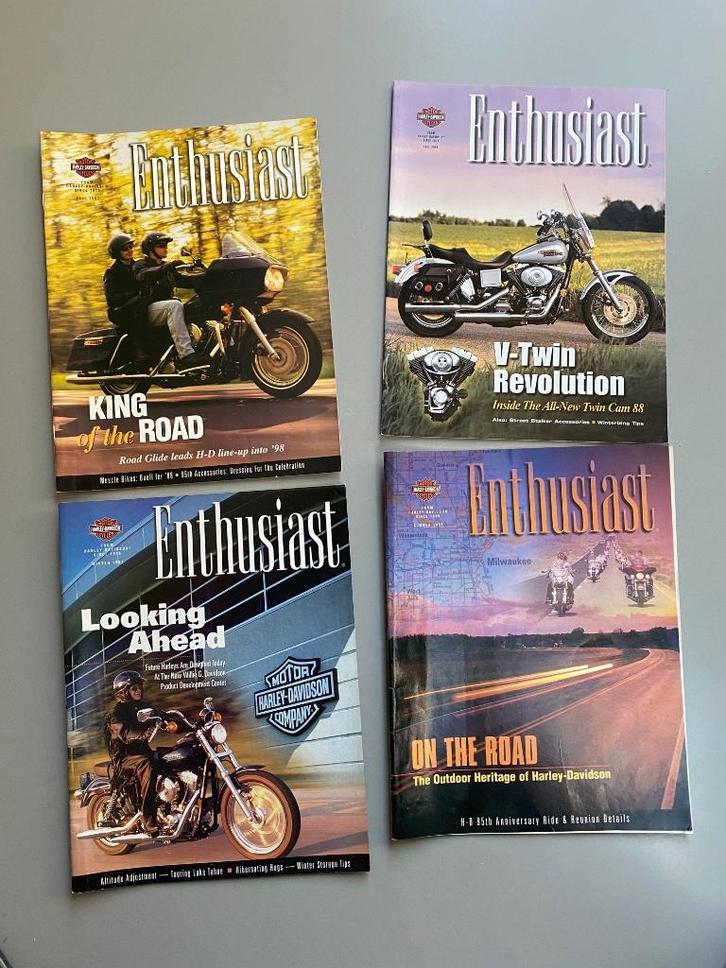 4 nummers van de Harley-Davidson Enthousiast, Motoren, Handleidingen en Instructieboekjes, Harley-Davidson of Buell, Ophalen of Verzenden
