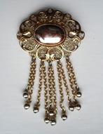Oude Broche met rolsluiting. Goudkleurig., Ophalen of Verzenden, Gebruikt, Goud, Overige materialen