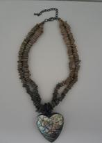 2 Kettingen grijs tinten + hart en ander zilver glas kralen, Sieraden, Tassen en Uiterlijk, Kettingen, Overige materialen, Verstelbaar