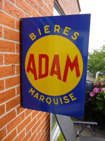 EMAILLE RECLAME BORD"BIERES ADAM MARQUISE"EAS JAREN 50 beschikbaar voor biedingen