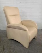 Fauteuil mooie wit of crème beige lederen relax fauteuil, Ophalen of Verzenden