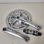 Shimano 105 triple crankstel met trapas, Fietsen en Brommers, Crankstel of Pedalen, Gebruikt, Shimano, Ophalen of Verzenden