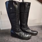 Zwarte leren laarzen maat 38, Ophalen of Verzenden, Zo goed als nieuw, Zwart, Hoge laarzen