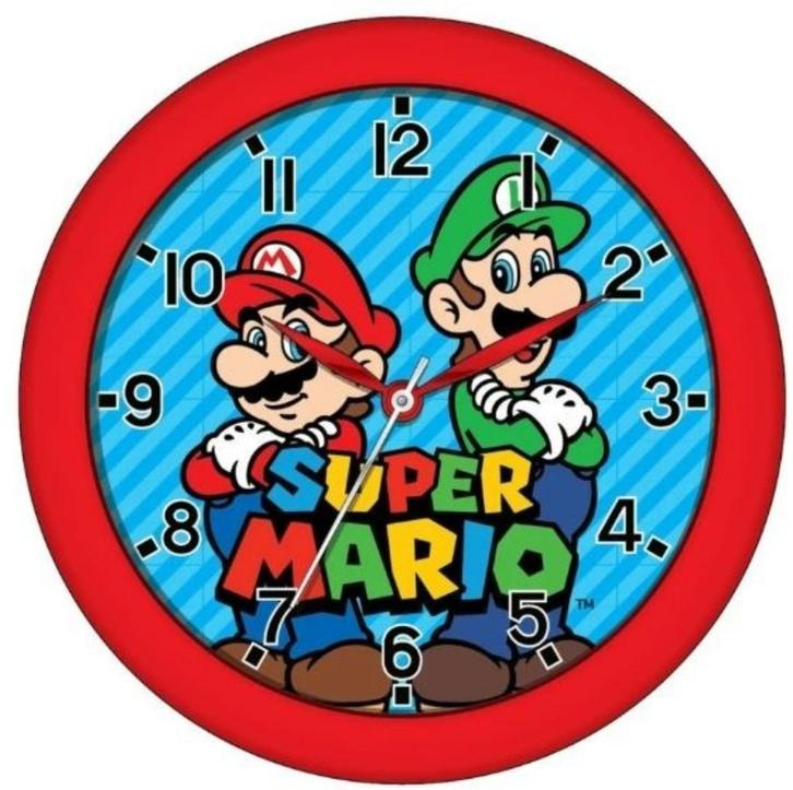 Super Mario Wandklok, Kinderen en Baby's, Kinderkamer | Inrichting en Decoratie, Nieuw, Klok, Ophalen of Verzenden