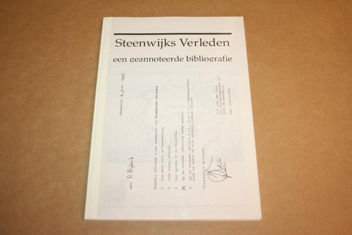Steenwijks Verleden een geannoteerde bibliografie, Boeken, Geschiedenis | Stad en Regio, Gelezen, Ophalen of Verzenden