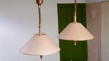 Vintage mid century Leuchten hanglampen goud