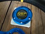 QSP 350mm 90mm leder blauw sportstuur autostuur stuur, Ophalen of Verzenden