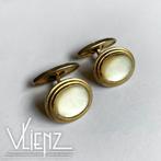 Twee vintage goudkleurige manchetknopen, Overige materialen, Gebruikt, -, -