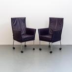 ACTIE!! 50x Montis Chaplin Stoel Paars Leer - Grijs/Wiel, Overige kleuren, Ophalen of Verzenden, Zo goed als nieuw, Metaal