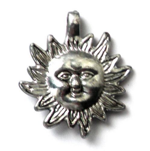 Grote zilverkleurige bedel zon metallook (2 stuks), Hobby en Vrije tijd, Kralen en Sieraden maken, Nieuw, Bedel, Verzenden